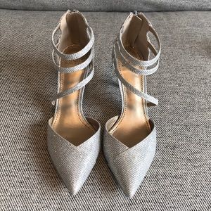 Belle by Badgley Mischka silver heels